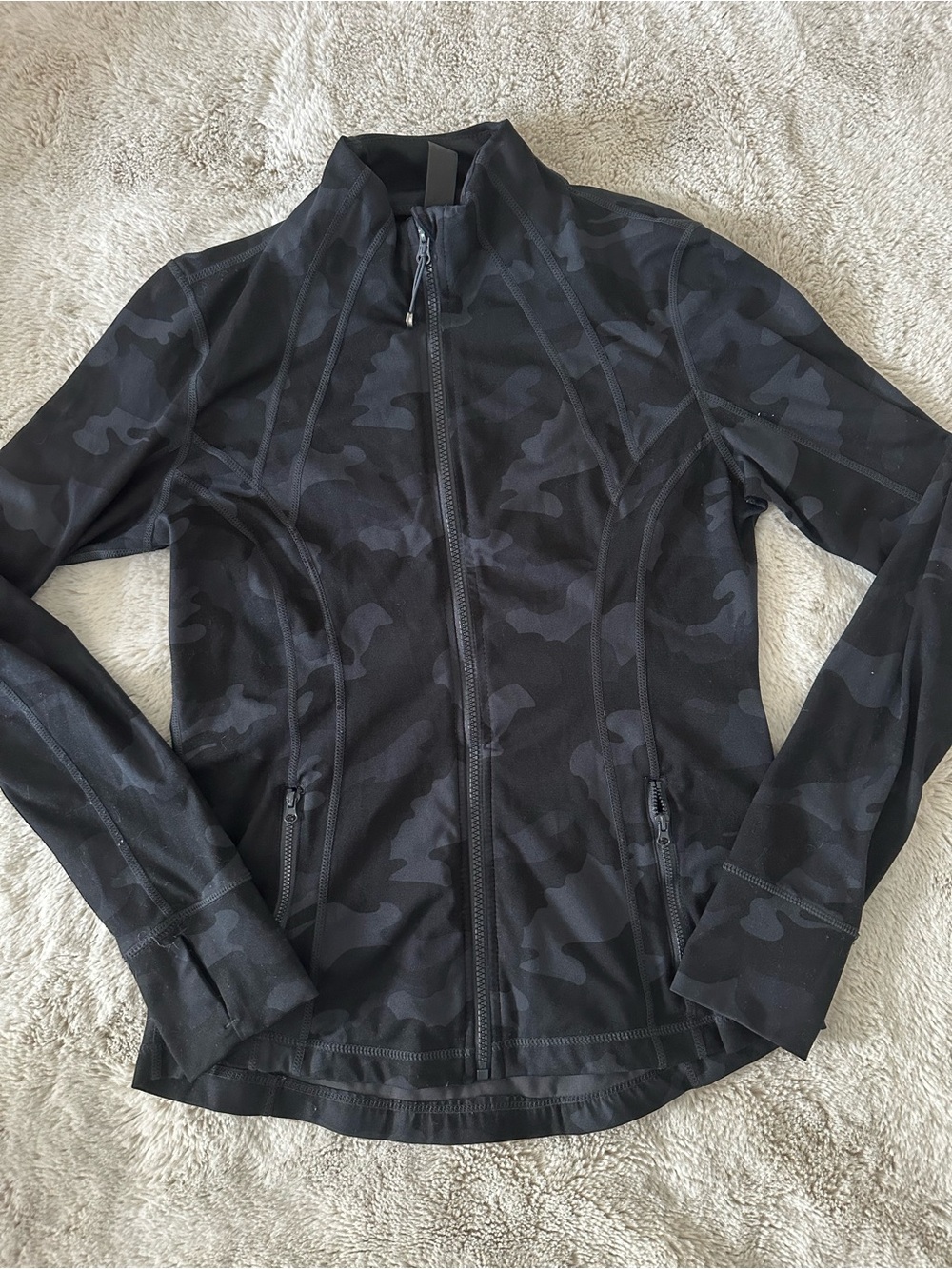 Yogalicious Black Gray Camo Full-Zip Athletic Jacket